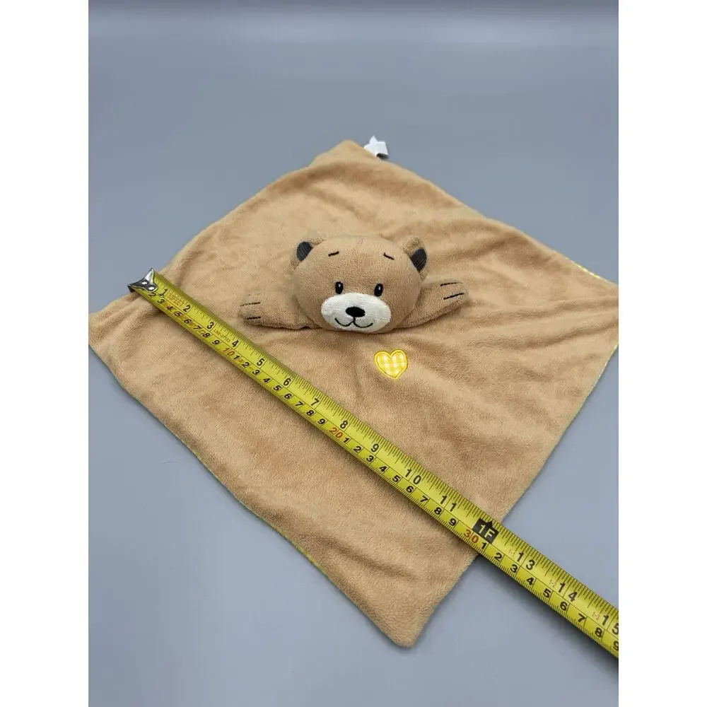 2012 Little Tiger Press Teddy Cuddle Bear Lovey Security Blanket Yellow Gingham